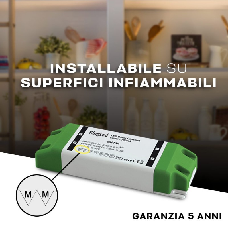 KINGLED Alimentatore Led 7 5 15W Corrente Costante 500mA 15 30V