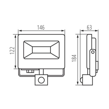 Proiettore Led da Esterno 30W 2400lm 4000K IP44 con Sensore