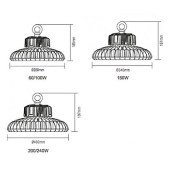 NVC - Campana UFO 200W 28000lm 4000K 90° Led Philips en