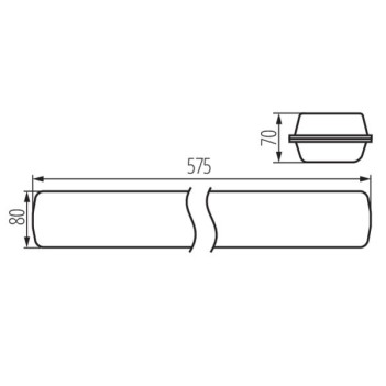 Plafoniera Led Stagna 19W 2400lm 4000K 60cm IP65 - Serie