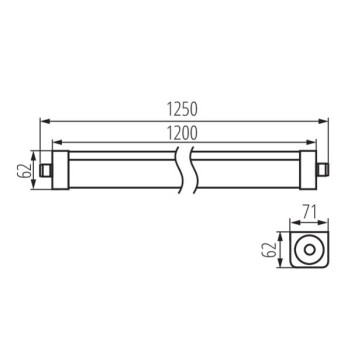 Plafoniera Led Lineare 48W 6500lm 4000K 120cm IP65 – Kanlux STRONG en