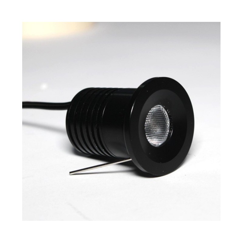 Punto Luce Led 4W 400lm DC 12V - Incasso Foro 22mm - Nero en