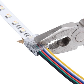 CONNETTORE RGB+CCT CLIP HIPPO 12MM 6 PIN STRIP-CAVO su