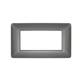 Plate 4 Modules 4M Dark gray compatible BTICINO MATIX in plastic