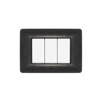 Placca 3 Moduli 3M Nero Flash compatibile BTICINO MATIX in