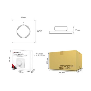 MiBoxer MiLight K1 Controller da Muro con Rotella Dimmer RF