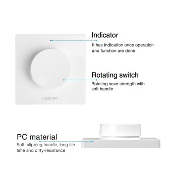 MiBoxer MiLight K1 Controller da Muro con Rotella Dimmer RF