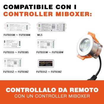 MiBoxer MiLight Mini Spot SL3 3W RGB 12V IP66 Foro 33mm su