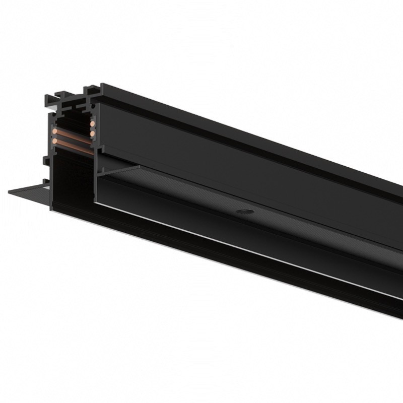 48V SUPREMA recessed track for plasterboard - Black 2 mt