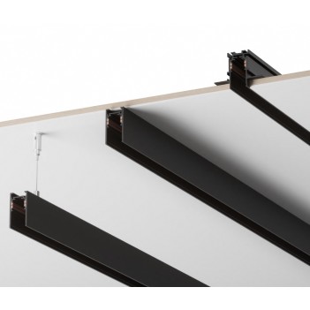 48V SUPREMA recessed track for plasterboard - Black 2 mt