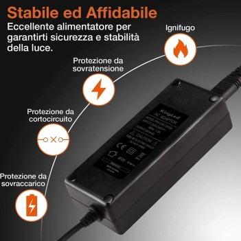 Alimentatore con Presa 120W DC 24V 5A Connettore Jack 5.5