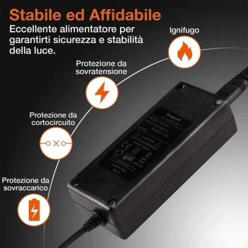 Alimentatore con Presa 60W DC 12V 5A Connettore Jack 5.5 su