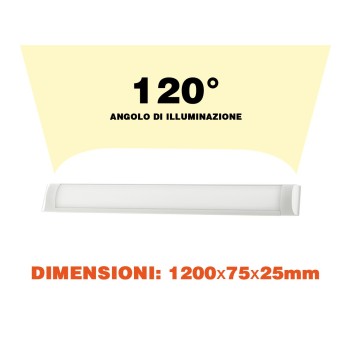 White Linear LED Ceiling Light 36W 2440LM IP20 120cm