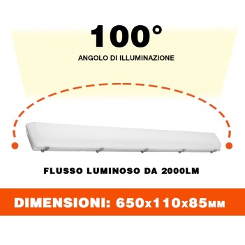 Waterproof LED ceiling light 18W 2000LM 4000K natural light IP65 65cm