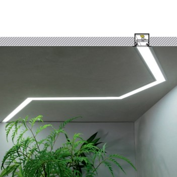 Profilo in Alluminio da Incasso LINEA-IN20 per Striscia Led