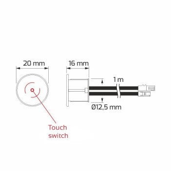 Dimmer Touch Interruttore per Led 2A DC 12/24V- Cromato en