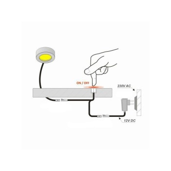 Dimmer Touch Interruttore per Led 2A DC 12/24V- Cromato en