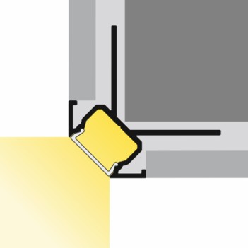 Aluminum Profile for plasterboard UNI-TILE12 270DEG for Led Strip - Anodized