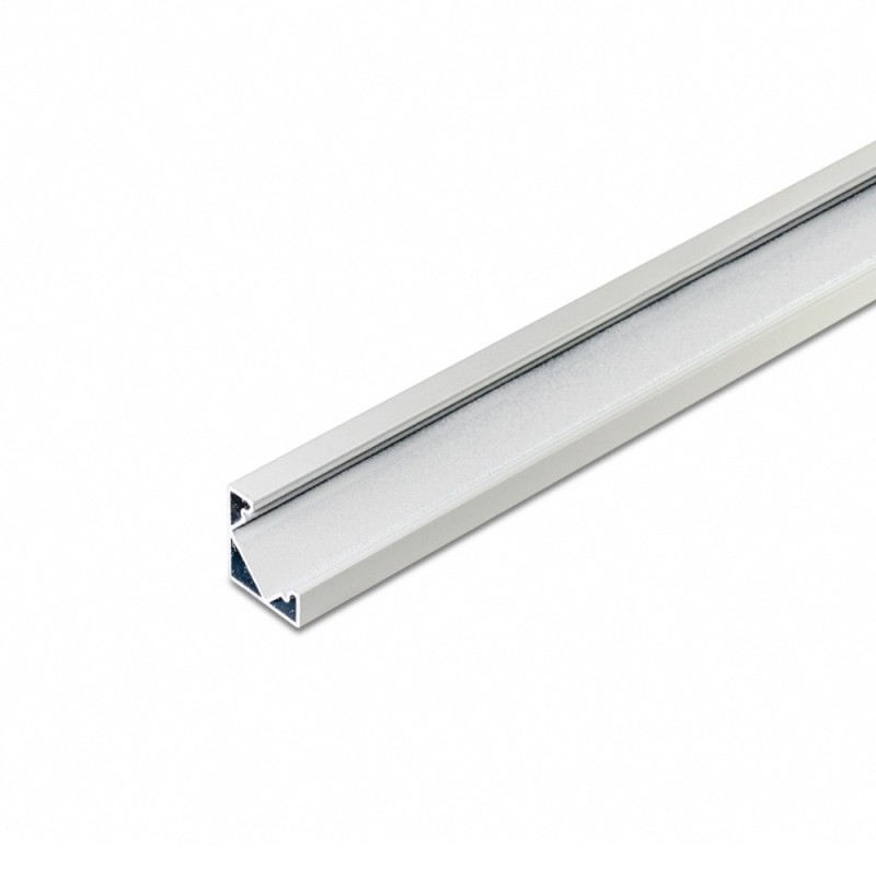 Profilo in alluminio angolare a 45° bianco dissipante per Striscia Led