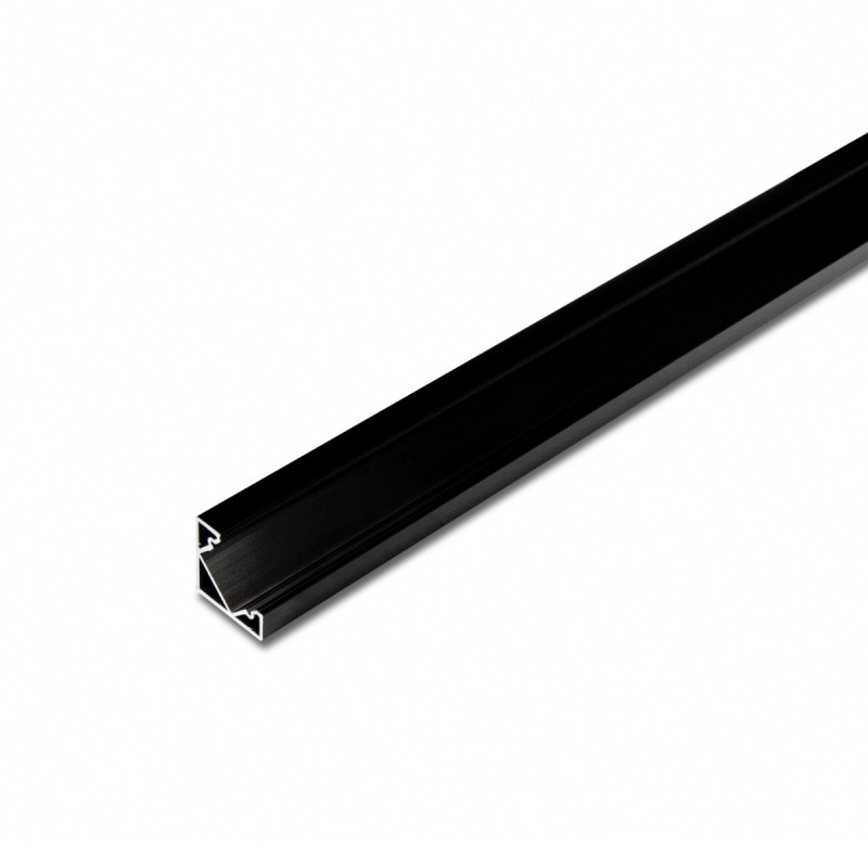 45° black dissipating aluminium angle profile for LED strip