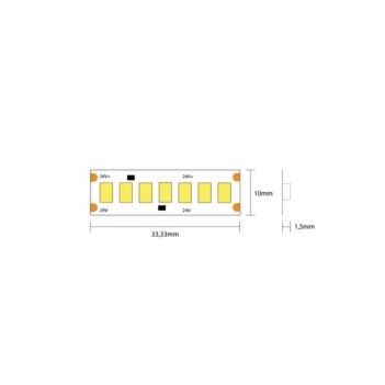 Led strip H.E. 96W 12.500lm 24V IP20 PCB 10mm Coil 1050 SMD 2835 en