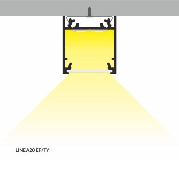 LINEA20 Aluminum Profile for Led Strip - White 2mt - Complete Kit