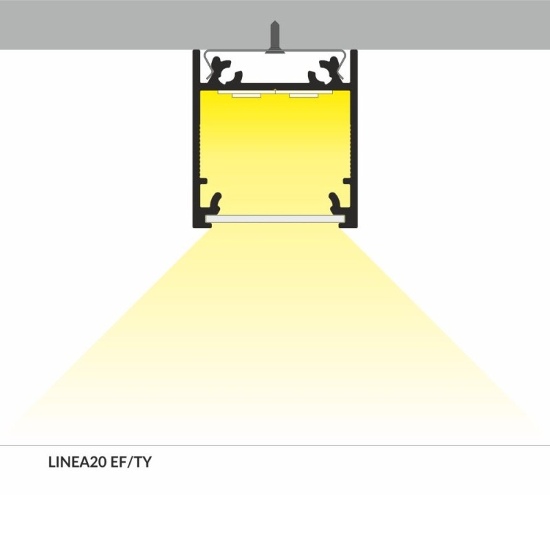 Profilo in alluminio di colore bianco LINEA20 per Striscia Led - Kit completo