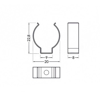 Set 2 Ganci INOX per profilo in alluminio PEN12 su KingLed