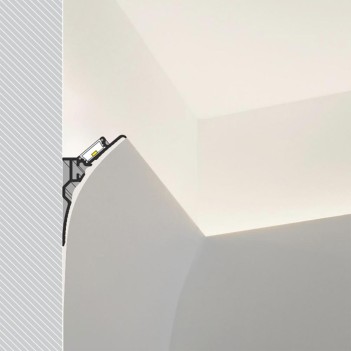 SMOOTH12 Plasterboard Effect Aluminium Profile for Led Strip