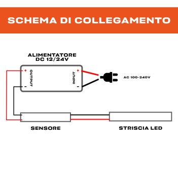 Interruttore con Sensore di Prossimità 12-24DC 4A per accensione passaggio