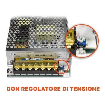 Alimentatore Traforato Metallico 240W 24V per Strisce Led -