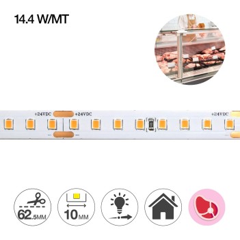 Led strip for meat and salami food counter 72W 24V 3100K coil of 640 SMD 2835 en