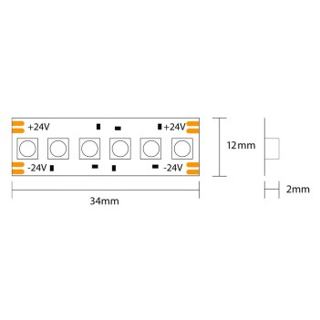 Strip Led 5m RGB 150W 24V IP20 PCB 12mm 900 SMD 4040