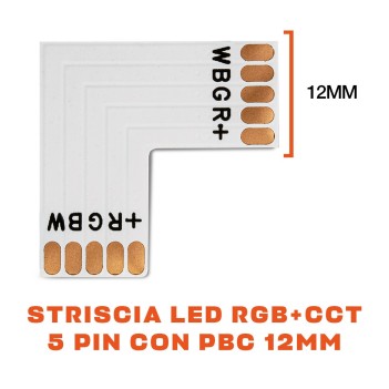 Connettore angolare 90 Gradi per strisce led RGB+W 5 Pin