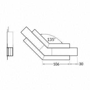 Connettore per profilo VARIO30-05 - Connessione angolo 135