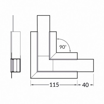 Connector for VARIO30-05 profile - 90 Degree bent corner connection Anodized en