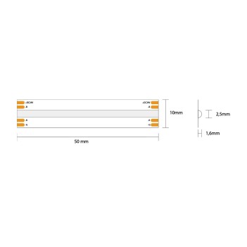 Strip Led 5m COB RGB 75W 24V IP20 PCB 10mm Led Continuous