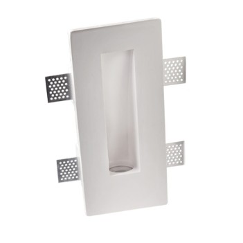 ART1220 rectangular recessed ceiling spotlight holder in Plaster - with GU10