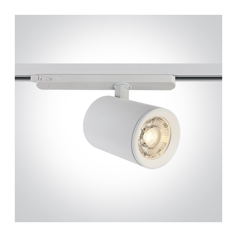 Faretto Led per Binario Trifase SERIE PRO 40W 3600lm CRI90 38D Colore Bianco