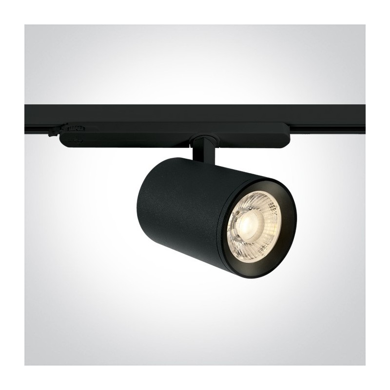 Faretto Led per Binario Trifase SERIE PRO 40W 3600lm CRI90 38D Colore Nero