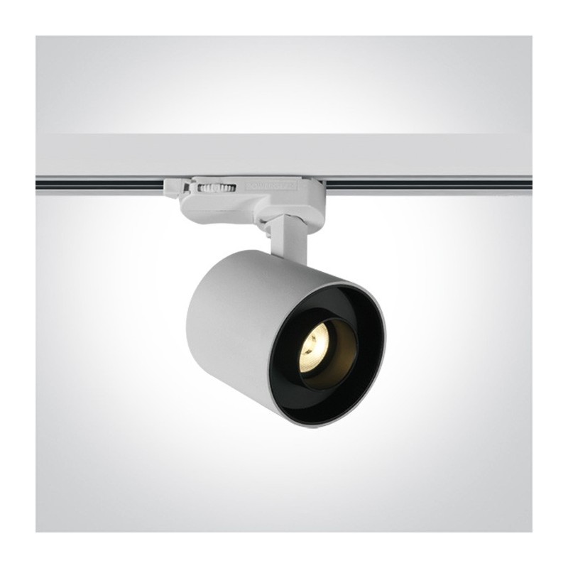 Faretto Led per Binario Trifase SERIE DARK LIGHT 6W 480lm 3000K CRI90 40D Colore Bianco