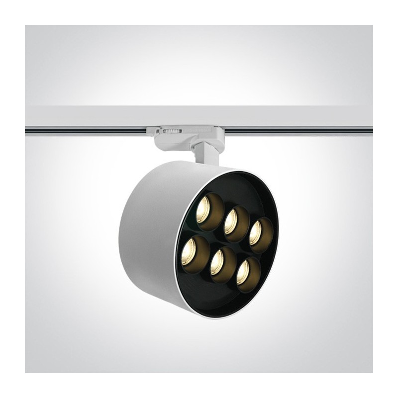 Faretto Led per Binario Trifase SERIE DARK LIGHT 36W 2880lm 3000K CRI90 40D Colore Bianco