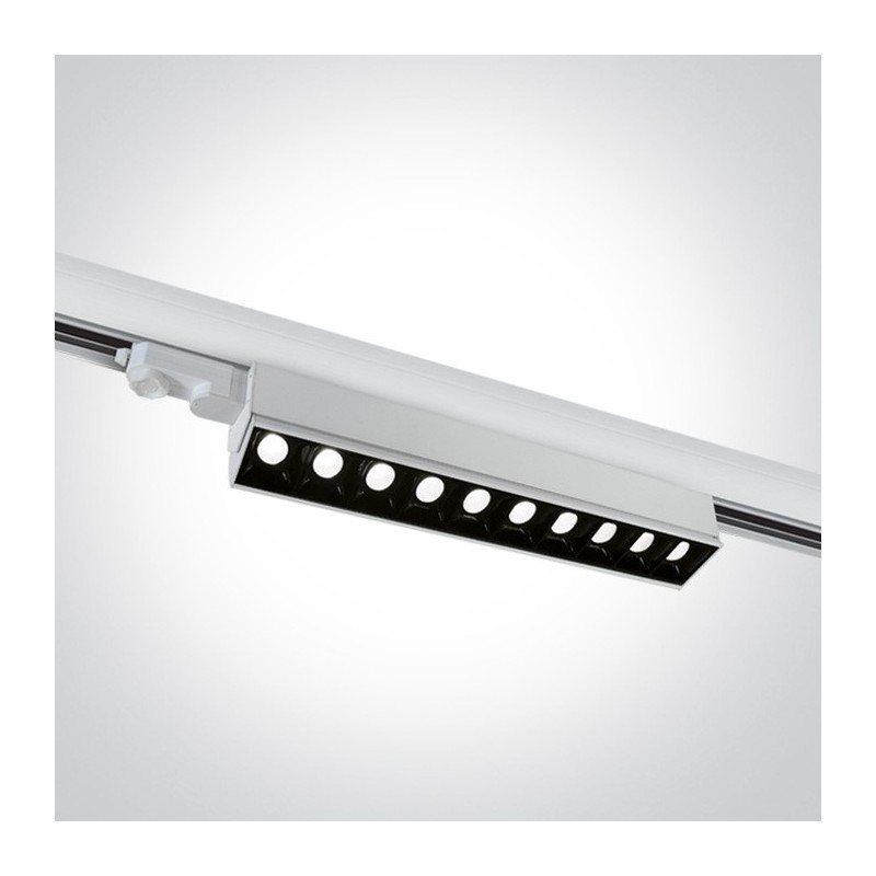 Barra Led per Binario Trifase SERIE LINEAR 50W 5800lm 30D Colore Bianco Orientabile