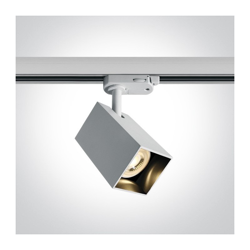 Square Led Spotlight for Three-phase Track DARK LIGHT SERIES with GU10 lamp