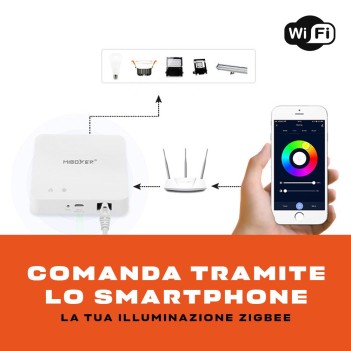 Miboxer Gateway ZB-BOX2 Smart ZigBee 3.0 con porta LAN e WiFi per Gestione da