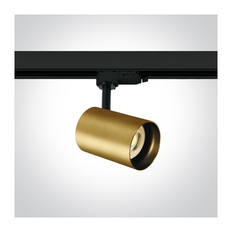 Faretto Led per Binario Trifase SERIE DARK LIGHT con Portalampada GU10 Colore Oro