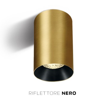 Faretto da Soffitto con Attacco GU10 Serie CHILL OUT CYLINDER 135mm D75mm Spotlight Colore Oro