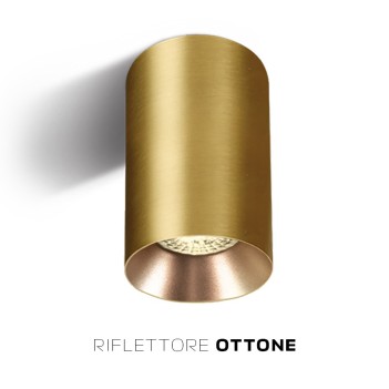 Faretto da Soffitto con Attacco GU10 Serie CHILL OUT CYLINDER 135mm D75mm Spotlight Colore Oro