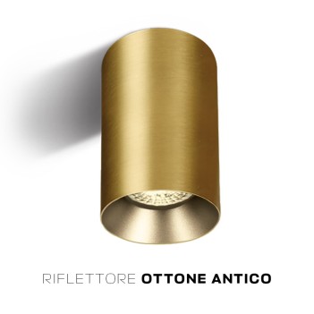 Faretto da Soffitto con Attacco GU10 Serie CHILL OUT CYLINDER 135mm D75mm Spotlight Colore Oro