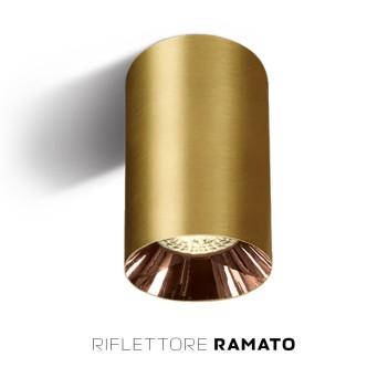 Faretto da Soffitto con Attacco GU10 Serie CHILL OUT CYLINDER 135mm D75mm Spotlight Colore Oro